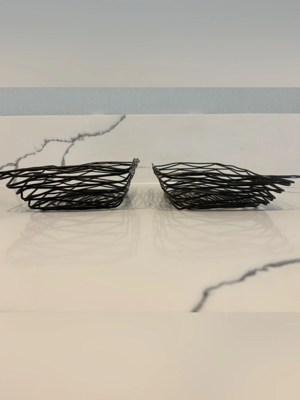Modern Black Wire Decorative Baskets - Set of 2
